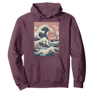 Funny Moo Deng Hoodie Cute Hippo Zoo Meme Baby Pygmy Tsunami TS11 Maroon Print Your Wear
