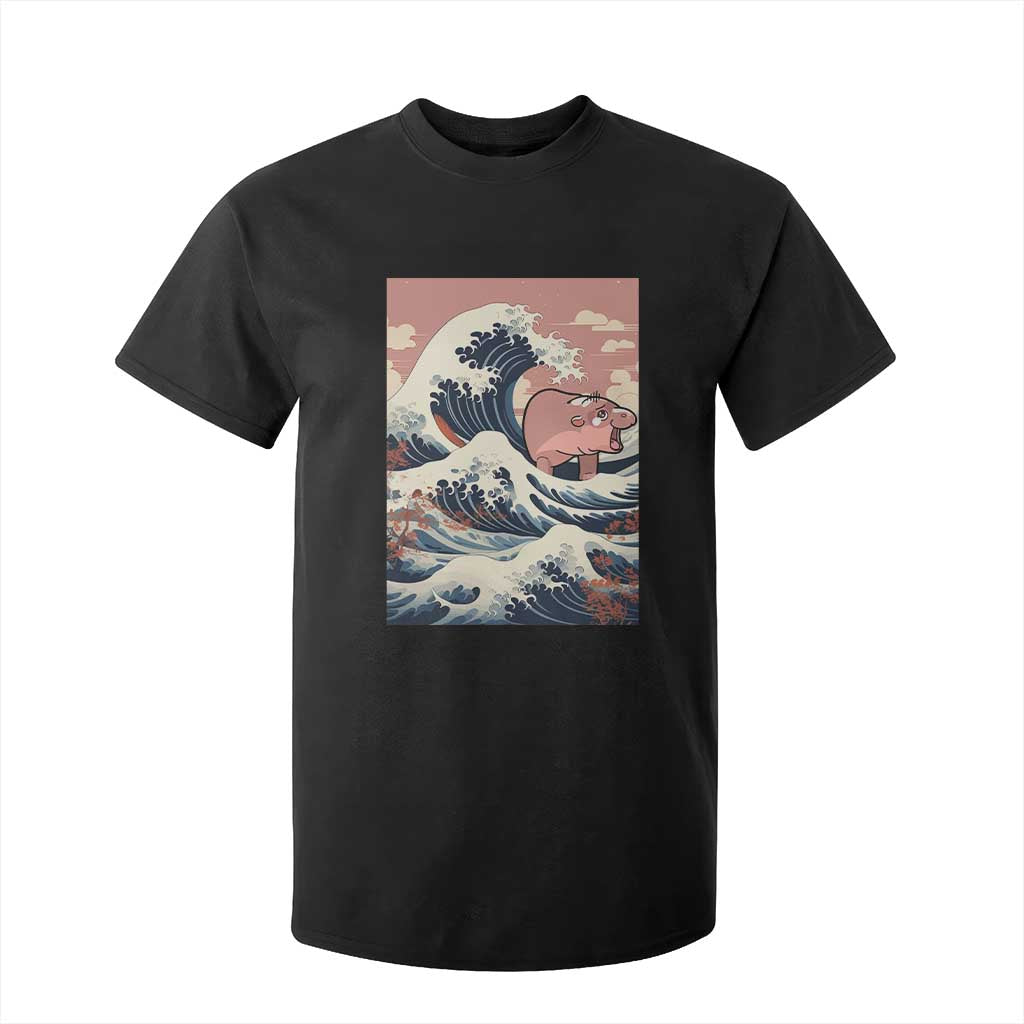 Funny Moo Deng T Shirt For Kid Cute Hippo Zoo Meme Baby Pygmy Tsunami TS11 Black Print Your Wear