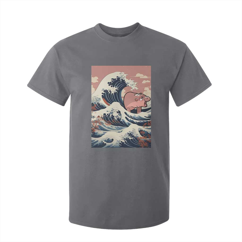 Funny Moo Deng T Shirt For Kid Cute Hippo Zoo Meme Baby Pygmy Tsunami TS11 Charcoal Print Your Wear