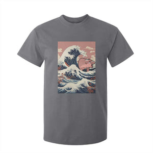 Funny Moo Deng T Shirt For Kid Cute Hippo Zoo Meme Baby Pygmy Tsunami TS11 Charcoal Print Your Wear