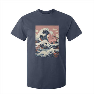 Funny Moo Deng T Shirt For Kid Cute Hippo Zoo Meme Baby Pygmy Tsunami TS11 Navy Print Your Wear