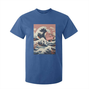 Funny Moo Deng T Shirt For Kid Cute Hippo Zoo Meme Baby Pygmy Tsunami TS11 Royal Blue Print Your Wear