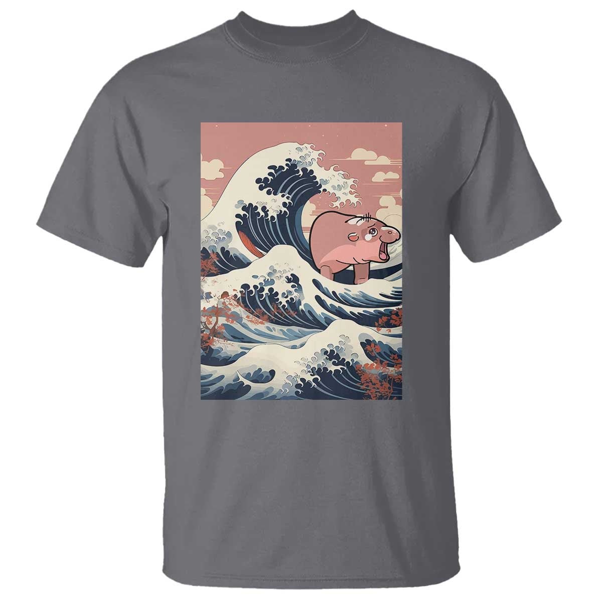 Funny Moo Deng T Shirt Cute Hippo Zoo Meme Baby Pygmy Tsunami TS11 Charcoal Print Your Wear