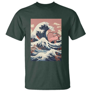 Funny Moo Deng T Shirt Cute Hippo Zoo Meme Baby Pygmy Tsunami TS11 Dark Forest Green Print Your Wear