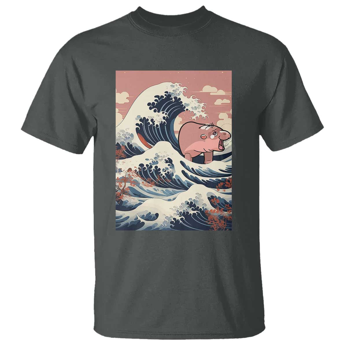 Funny Moo Deng T Shirt Cute Hippo Zoo Meme Baby Pygmy Tsunami TS11 Dark Heather Print Your Wear