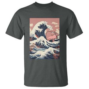 Funny Moo Deng T Shirt Cute Hippo Zoo Meme Baby Pygmy Tsunami TS11 Dark Heather Print Your Wear