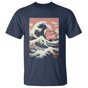 Funny Moo Deng T Shirt Cute Hippo Zoo Meme Baby Pygmy Tsunami TS11 Navy Print Your Wear