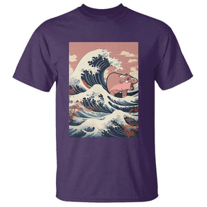 Funny Moo Deng T Shirt Cute Hippo Zoo Meme Baby Pygmy Tsunami TS11 Purple Print Your Wear