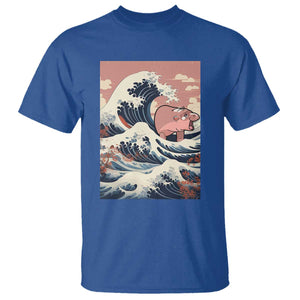 Funny Moo Deng T Shirt Cute Hippo Zoo Meme Baby Pygmy Tsunami TS11 Royal Blue Print Your Wear