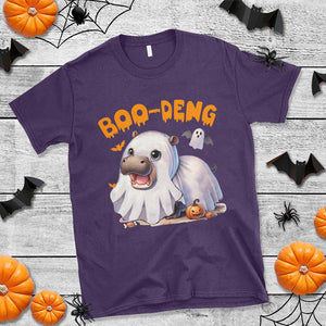 Funny Moo Deng T Shirt Boo Deng Cute Hippo Zoo Meme Baby Pygmy Halloween TS11 Purple Print Your Wear
