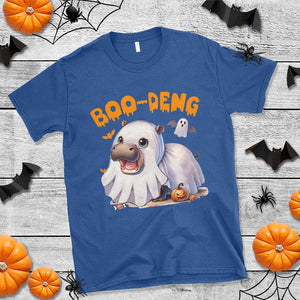 Funny Moo Deng T Shirt Boo Deng Cute Hippo Zoo Meme Baby Pygmy Halloween TS11 Royal Blue Print Your Wear