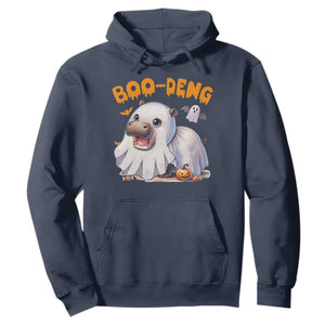 Funny Moo Deng Hoodie Boo Deng Cute Hippo Zoo Meme Baby Pygmy Halloween TS11 Navy Print Your Wear