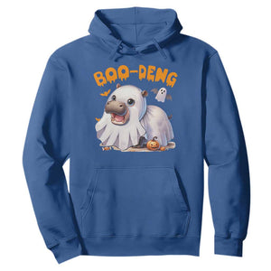 Funny Moo Deng Hoodie Boo Deng Cute Hippo Zoo Meme Baby Pygmy Halloween TS11 Royal Blue Print Your Wear
