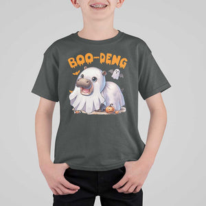Funny Moo Deng T Shirt For Kid Boo Deng Cute Hippo Zoo Meme Baby Pygmy Halloween TS11 Dark Heather Print Your Wear