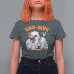 Funny Moo Deng T Shirt For Women Boo Deng Cute Hippo Zoo Meme Baby Pygmy Halloween TS11 Dark Heather Print Your Wear