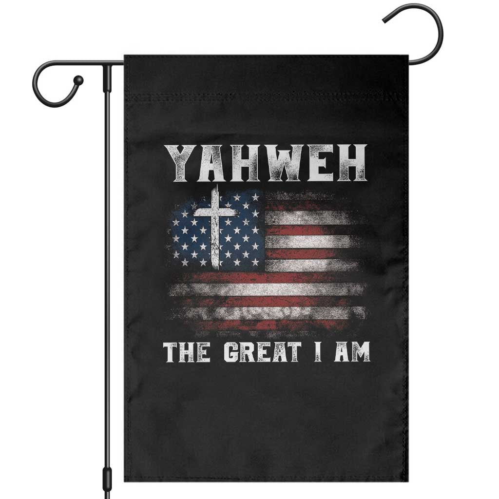 Yahweh The Great I Am Christian Faith Garden Flag Vintage American Flag TS11 Black Print Your Wear