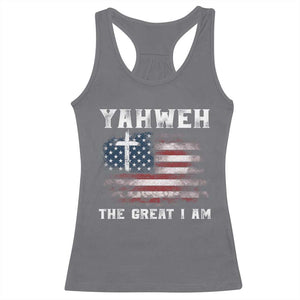 Yahweh The Great I Am Christian Faith Racerback Tank Top Vintage American Flag TS11 Charcoal Print Your Wear