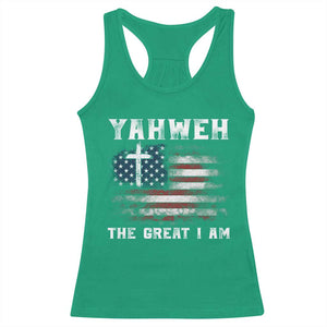 Yahweh The Great I Am Christian Faith Racerback Tank Top Vintage American Flag TS11 Irish Green Print Your Wear