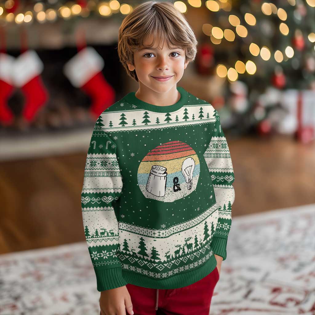 Retro Salt And Light Be Ye Salt Christian Ugly Christmas Sweater TS11 Forest Green Beige Print Your Wear