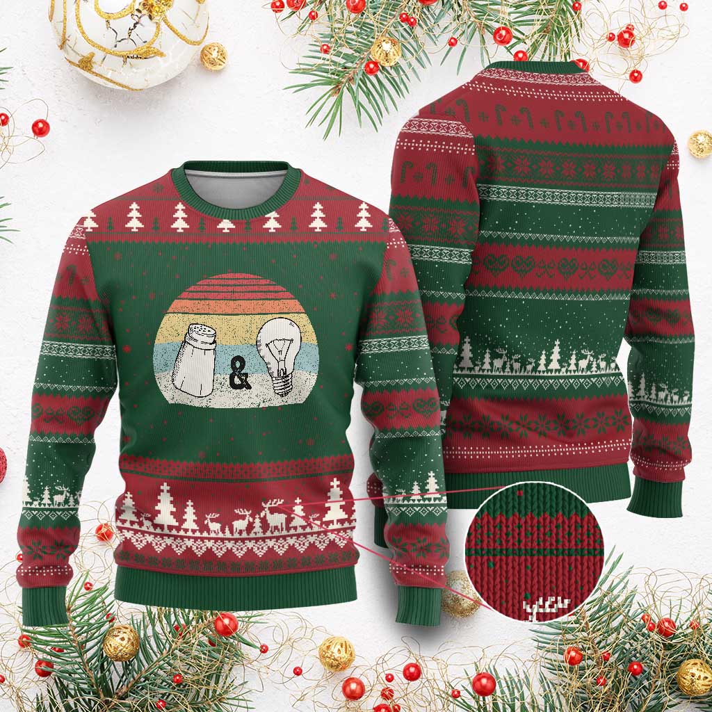 Retro Salt And Light Be Ye Salt Christian Ugly Christmas Sweater TS11 Red Green Print Your Wear