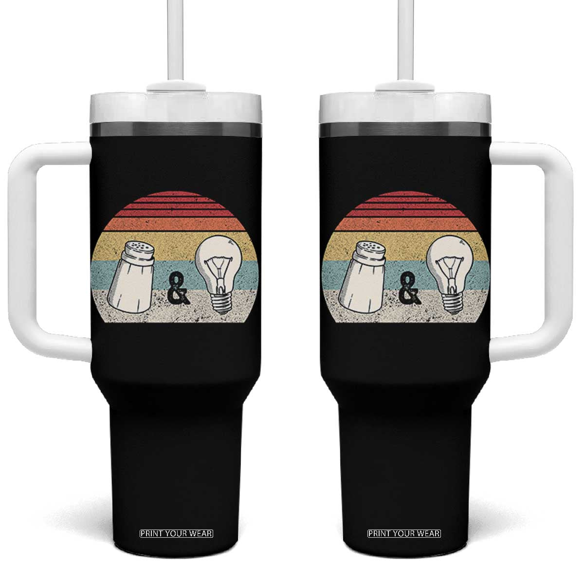 Retro Salt And Light Be Ye Salt Christian Tumbler With Handle TS11 One Size: 40 oz Black Print Your Wear