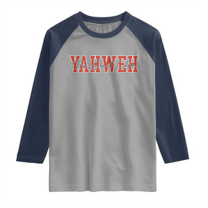 Yahweh The Great I Am Raglan Shirt Christian Religious Faith TS11 Sport Gray Navy Print Your Wear