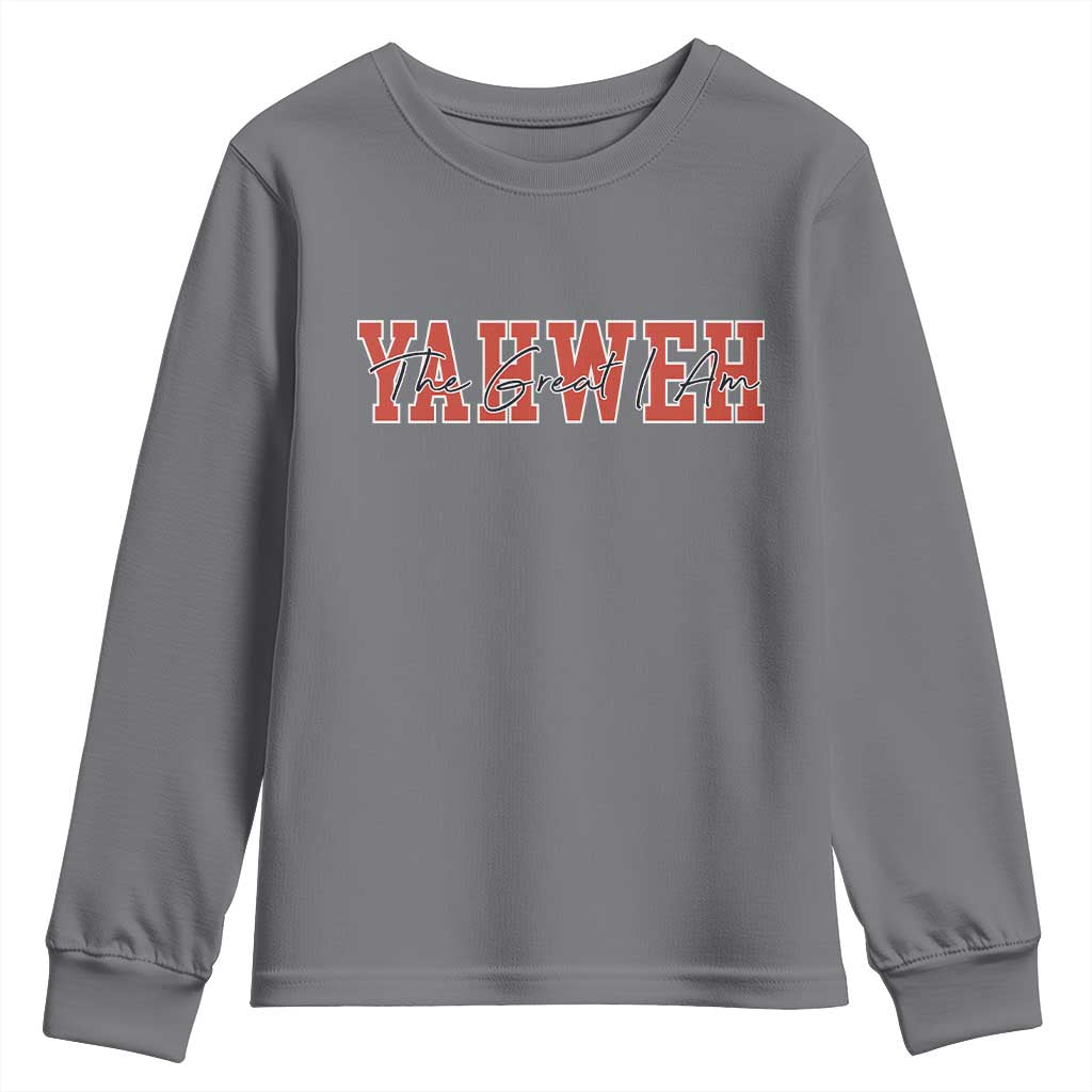 Yahweh The Great I Am Youth Sweatshirt Christian Religious Faith TS11 Charcoal Print Your Wear