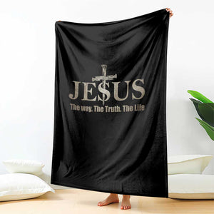 Jesus The Way The Truth The Life Throw Blanket Christian Cross Nails TS11 Print Your Wear