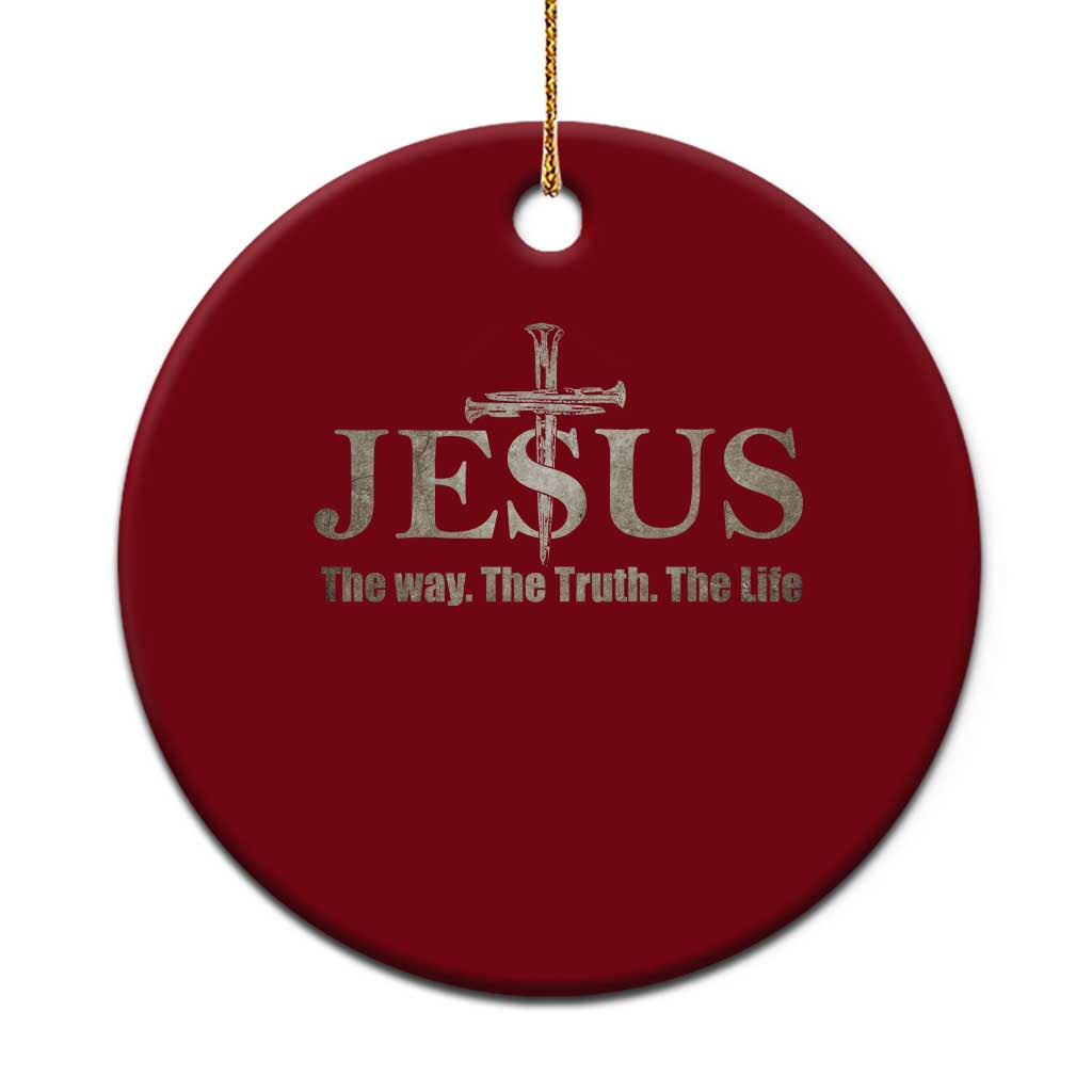 Jesus The Way The Truth The Life Ceramic Ornament Christian Cross Nails TS11 1pc Red Print Your Wear