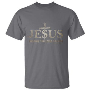 Jesus The Way The Truth The Life T Shirt Christian Cross Nails TS11 Charcoal Print Your Wear