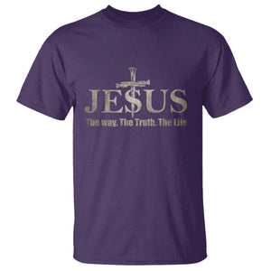 Jesus The Way The Truth The Life T Shirt Christian Cross Nails TS11 Purple Print Your Wear