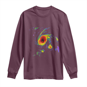 Hurricane Gabrielle 2025 Long Sleeve Shirt Meteorologist Weather Radar Storm Chasing TS11 Maroon Print Your Wear