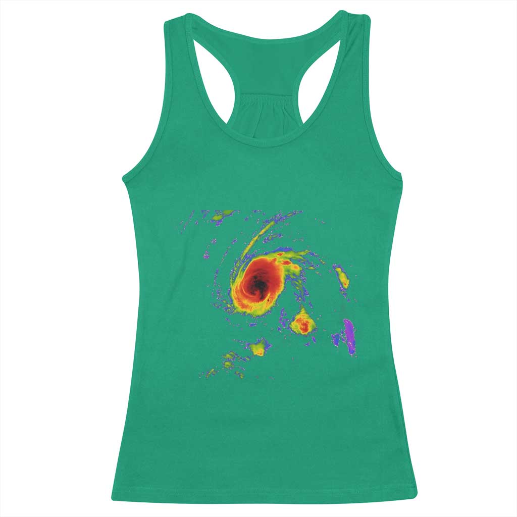 Hurricane Gabrielle 2025 Racerback Tank Top Meteorologist Weather Radar Storm Chasing TS11 Irish Green Print Your Wear
