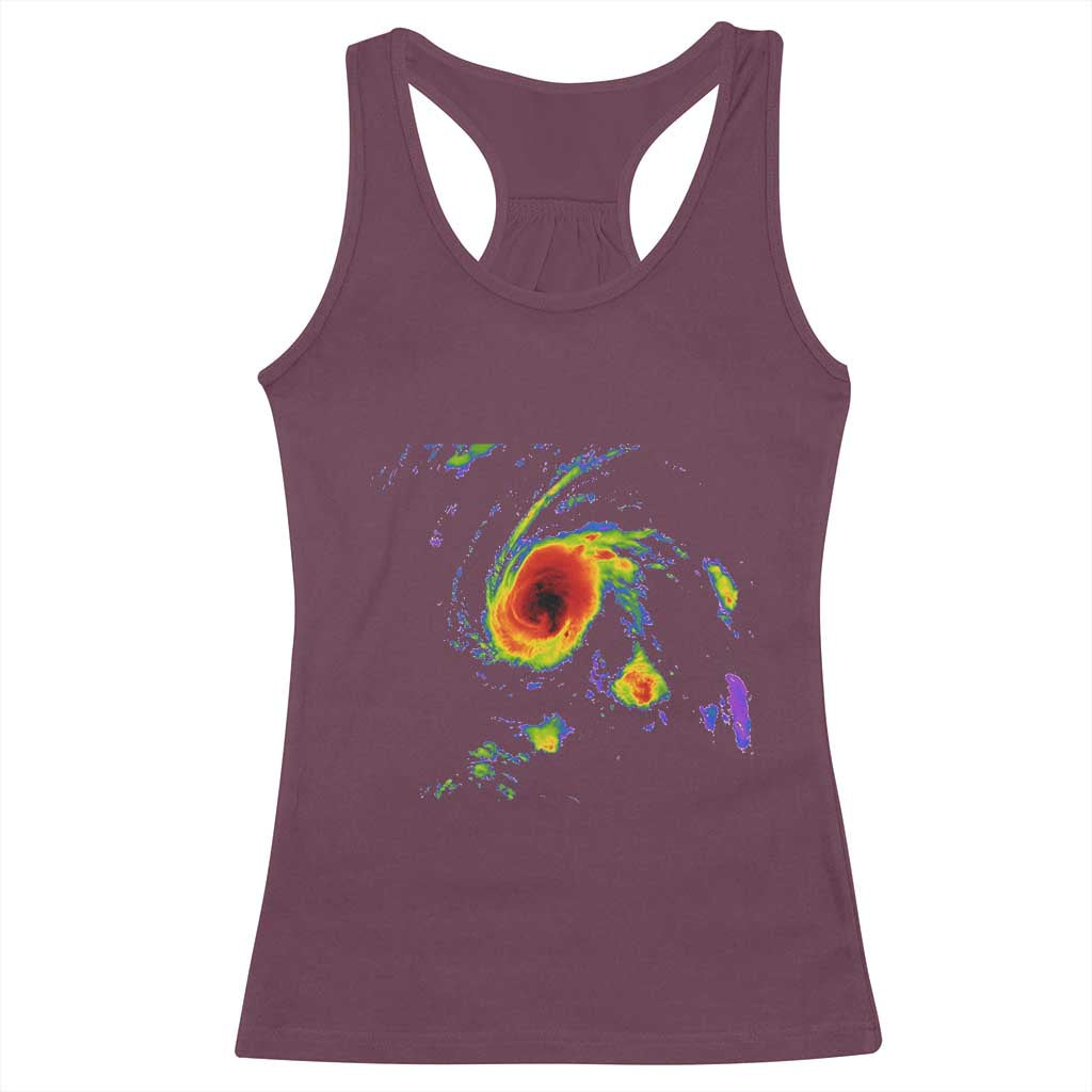 Hurricane Gabrielle 2025 Racerback Tank Top Meteorologist Weather Radar Storm Chasing TS11 Maroon Print Your Wear