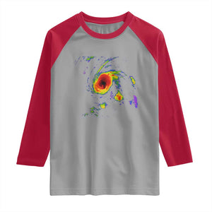 Hurricane Gabrielle 2025 Raglan Shirt Meteorologist Weather Radar Storm Chasing TS11 Sport Gray Red Print Your Wear