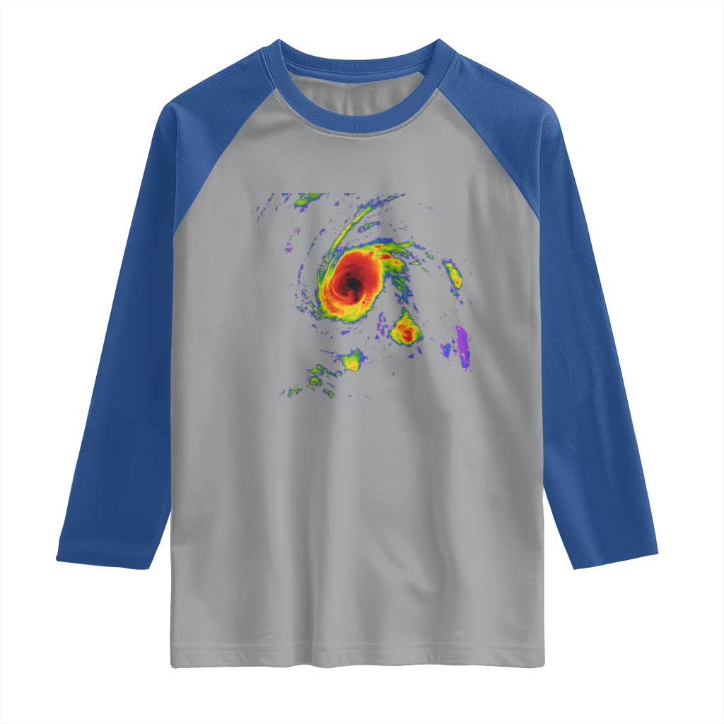 Hurricane Gabrielle 2025 Raglan Shirt Meteorologist Weather Radar Storm Chasing TS11 Sport Gray Royal Print Your Wear
