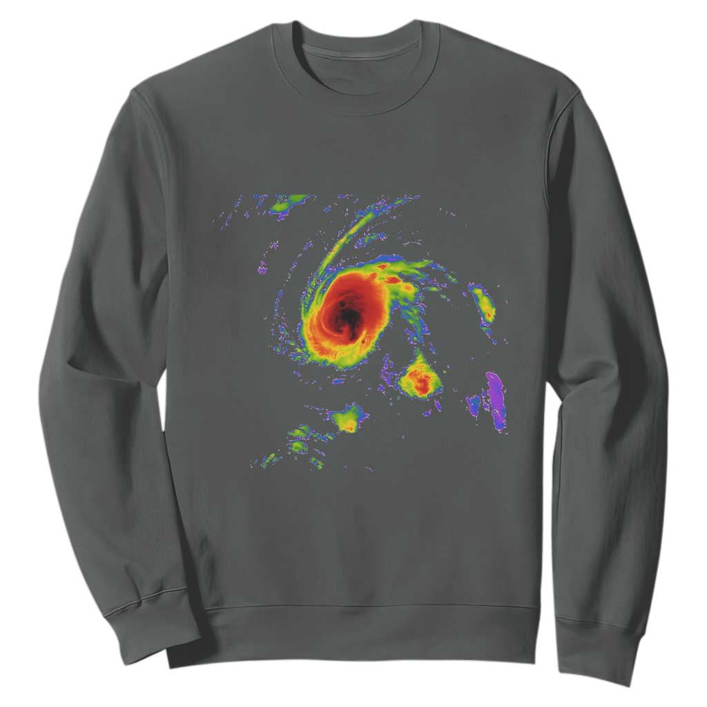 Hurricane Gabrielle 2025 Sweatshirt Meteorologist Weather Radar Storm Chasing TS11 Dark Heather Print Your Wear