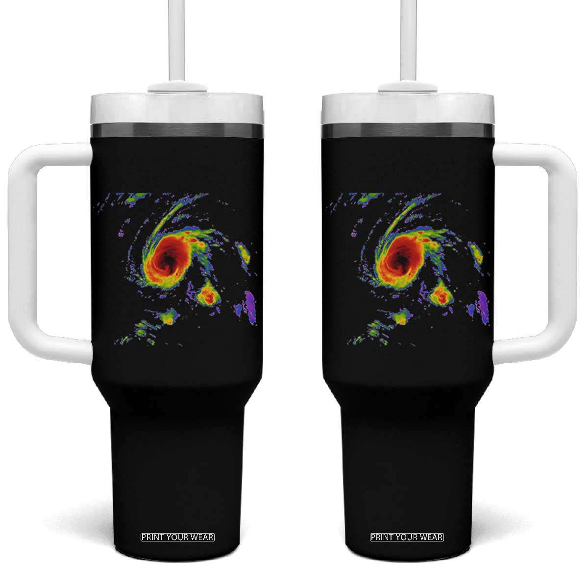 Hurricane Gabrielle 2025 Tumbler With Handle Meteorologist Weather Radar Storm Chasing TS11 One Size: 40 oz Black Print Your Wear