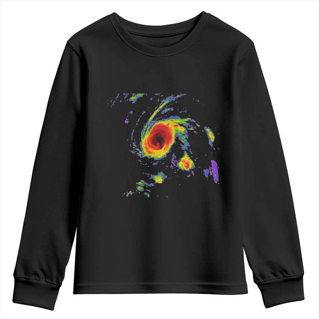 Hurricane Gabrielle 2025 Youth Sweatshirt Meteorologist Weather Radar Storm Chasing TS11 Black Print Your Wear