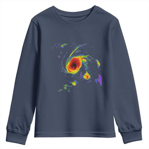 Hurricane Gabrielle 2025 Youth Sweatshirt Meteorologist Weather Radar Storm Chasing TS11 Navy Print Your Wear