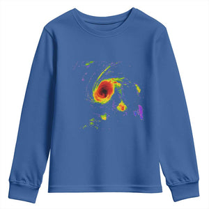 Hurricane Gabrielle 2025 Youth Sweatshirt Meteorologist Weather Radar Storm Chasing TS11 Royal Blue Print Your Wear
