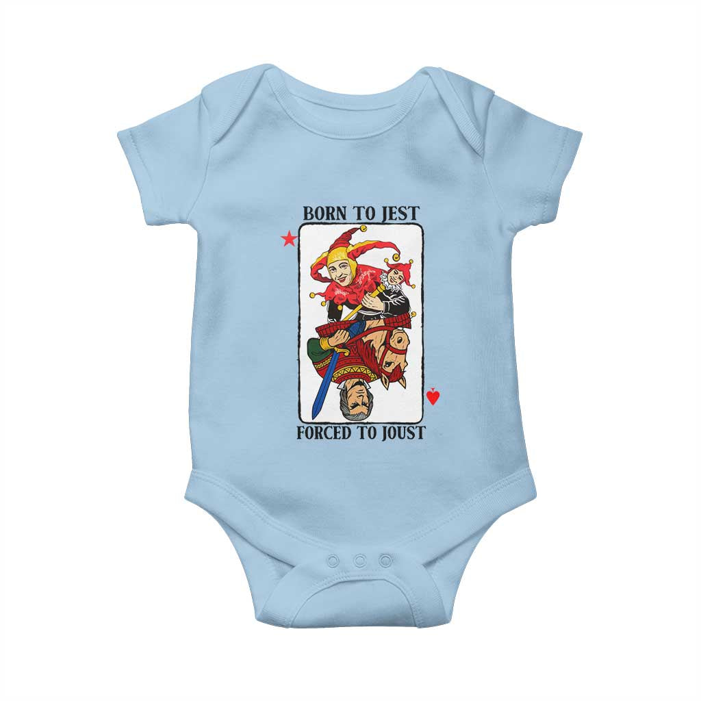 Funny Born To Jest Forced To Joust Baby Onesie Medieval Renaissance Meme TS11 Light Blue Print Your Wear