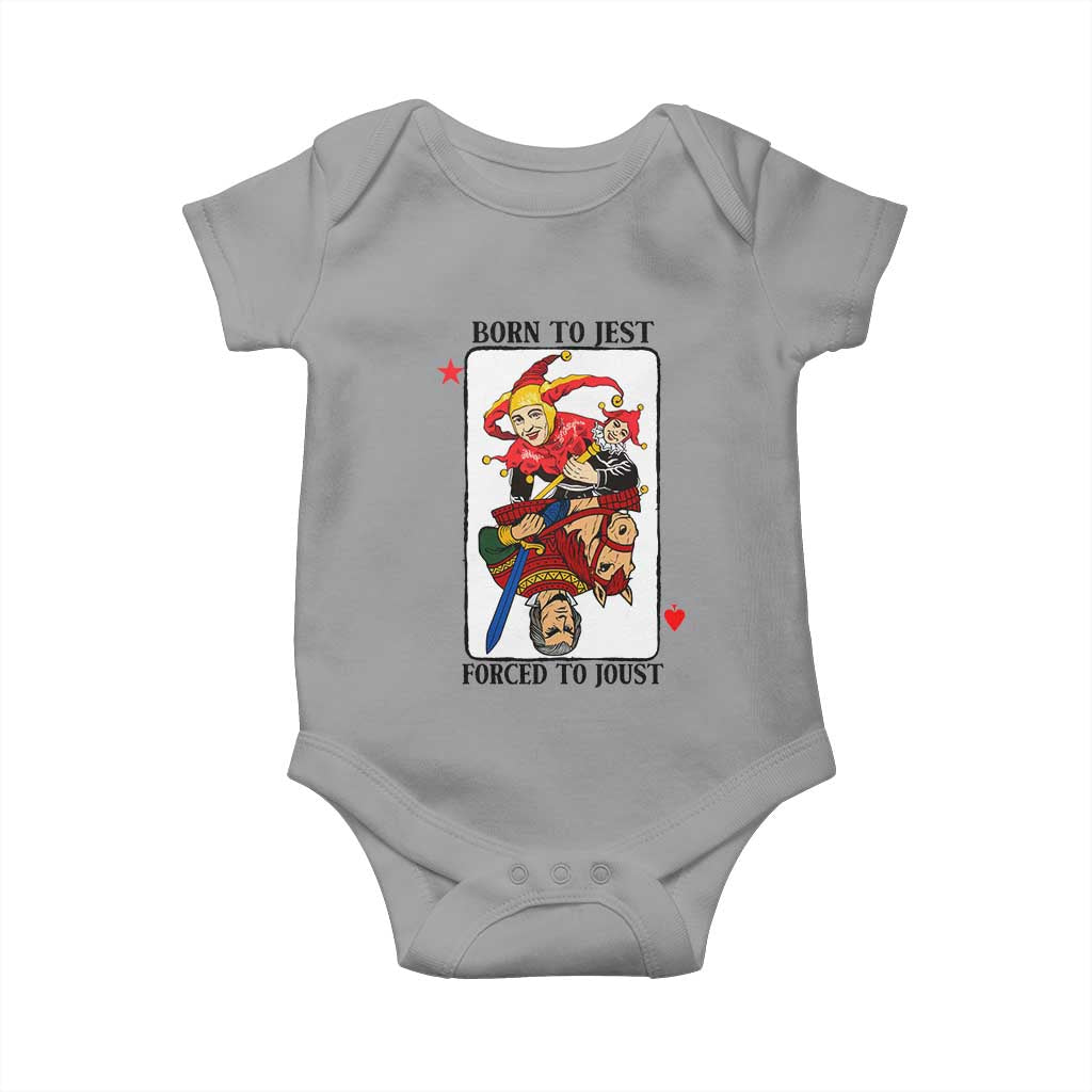 Funny Born To Jest Forced To Joust Baby Onesie Medieval Renaissance Meme TS11 Sport Gray Print Your Wear