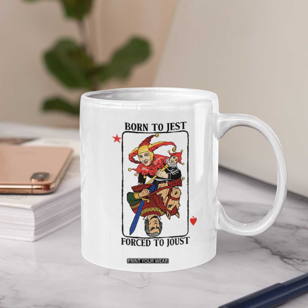 Funny Born To Jest Forced To Joust Coffee Mug Medieval Renaissance Meme TS11 Print Your Wear