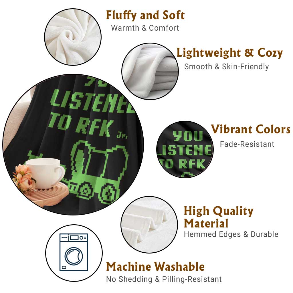 Funny You Listened To RFK Jr Throw Blanket Oregon Trail Cow Wagon TS11 Print Your Wear