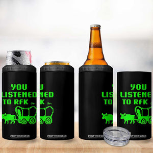 Funny You Listened To RFK Jr 4 in 1 Can Cooler Tumbler Oregon Trail Cow Wagon TS11 Print Your Wear