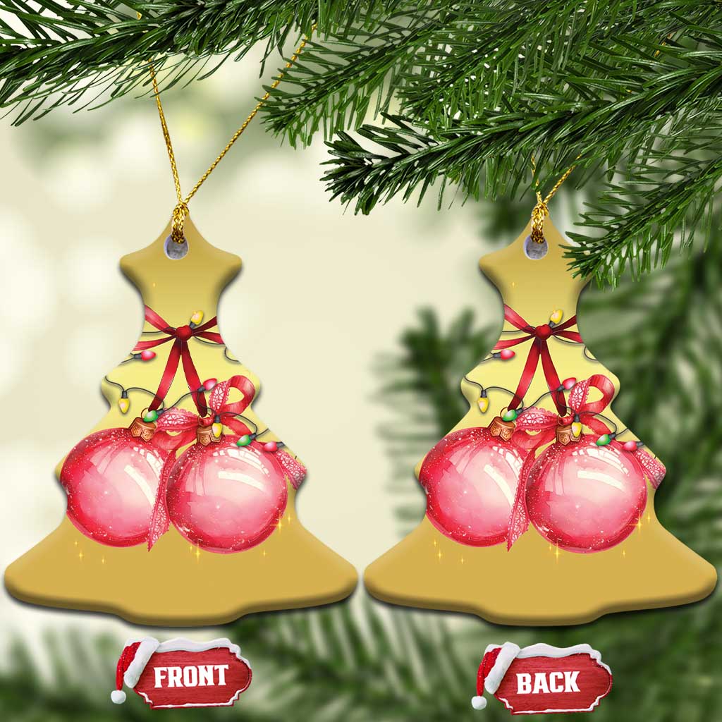 Xmas Coquette Pink Baubles Bow Christmas Ornament TS11 Christmas Tree Gold Print Your Wear