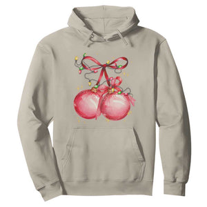 Christmas Coquette Pink Baubles Bow Hoodie TS11 Sand Print Your Wear
