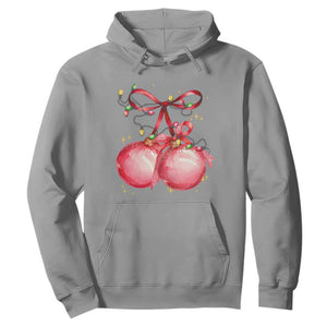 Christmas Coquette Pink Baubles Bow Hoodie TS11 Sport Gray Print Your Wear