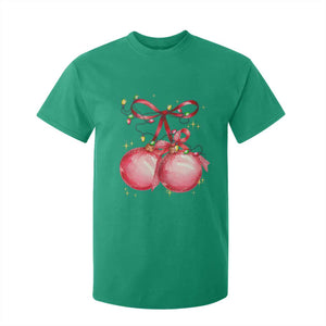 Christmas Coquette Pink Baubles Bow T Shirt For Kid TS11 Irish Green Print Your Wear